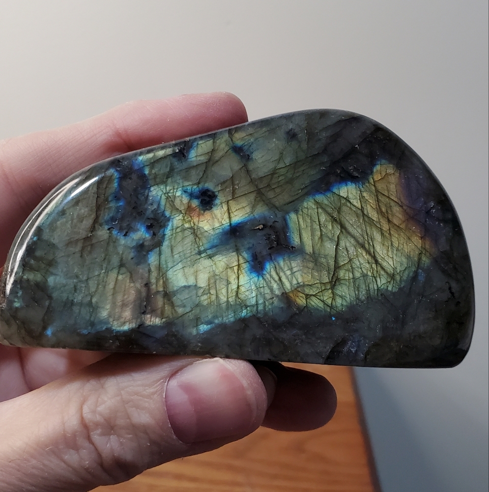 Labradorite Crystal Freeform, Two-Sided Flash, 0.75 Pounds